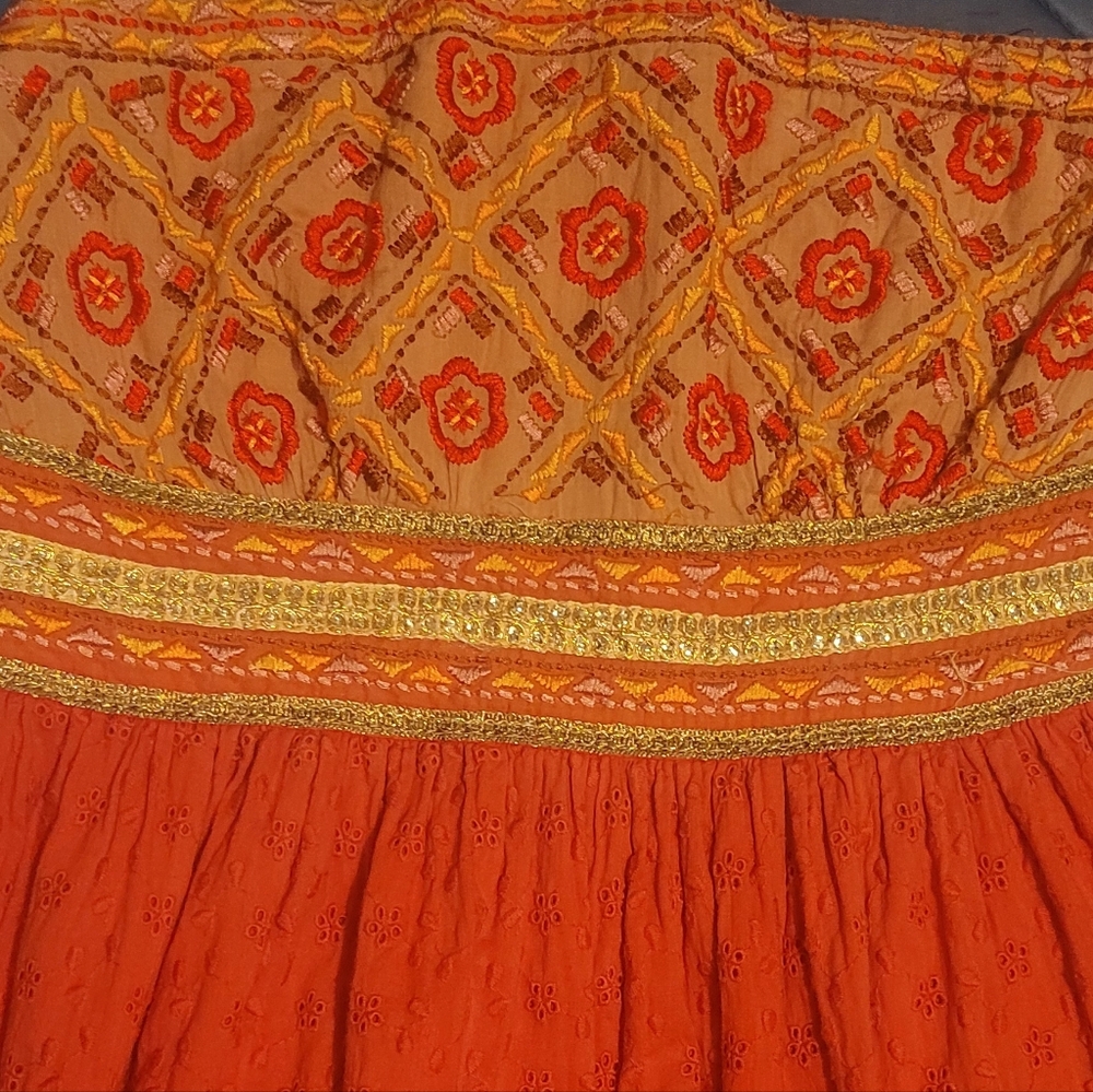American Rag Orange Smocked Top - Picture 6 of 10
